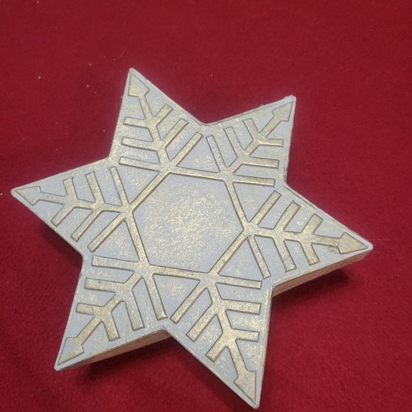Two Vintage Snowflake or Star shaped boxes with decorative lids - gift box - Picture 3 of 6